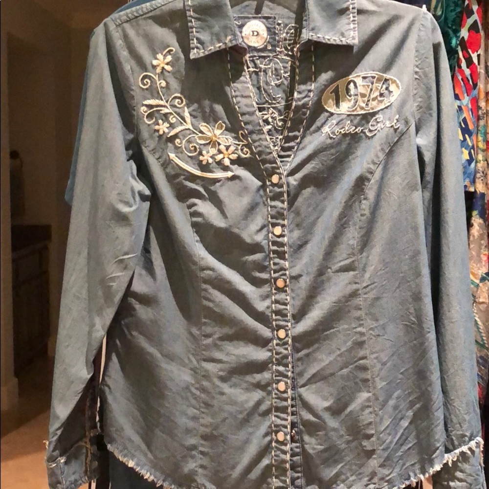 Double D Ranch chambray cowgirl shirt